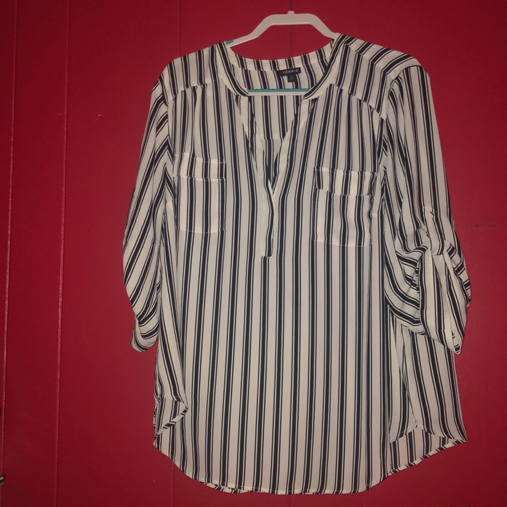 Black white striped tunic